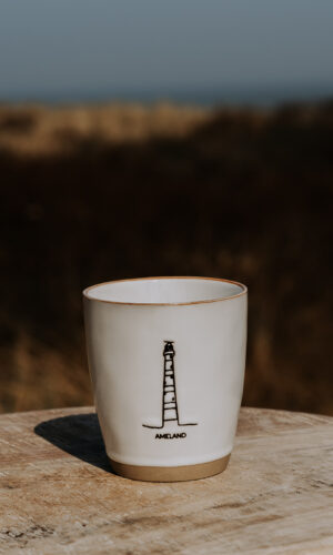 Waddenmokje Ameland vuurtoren wit