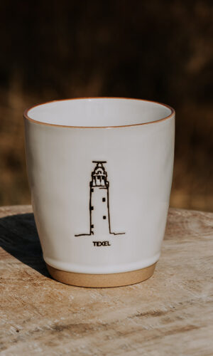 Waddenmokje Texel vuurtoren wit